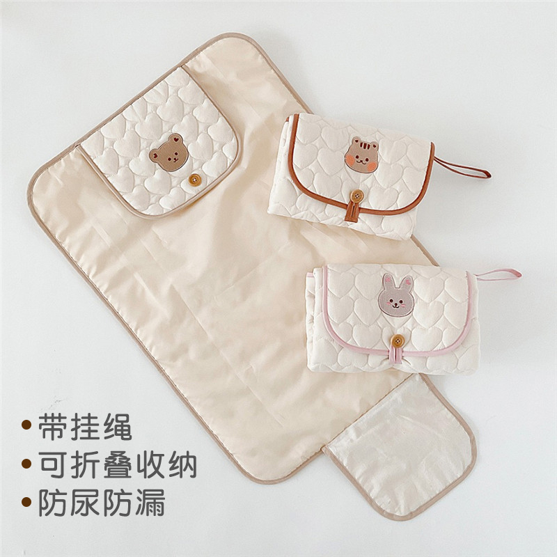 便携式婴幼儿隔尿垫宝宝尿不湿包多功能床垫防水外出折叠尿布垫棉