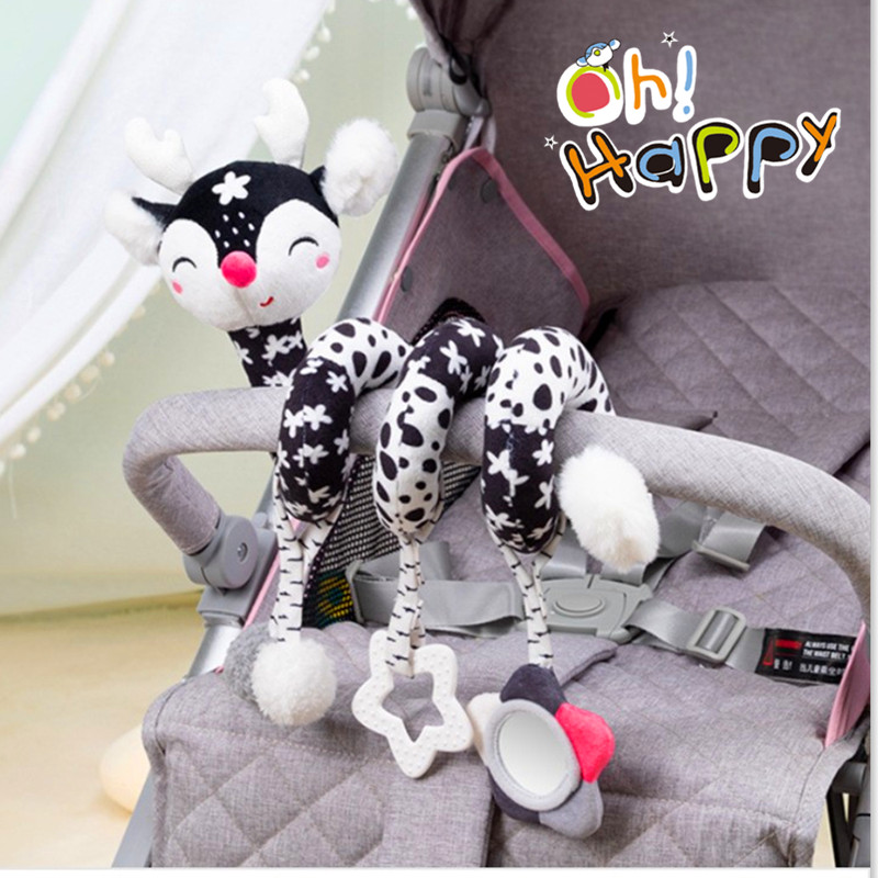 黑白色新生儿床铃床绕悬挂0-3-6个月宝宝车挂件玩具摇铃安抚早教