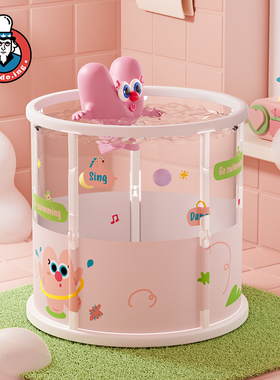 品学优婴儿游泳桶家用宝宝游泳池新生儿童小孩室内加厚可折叠透明
