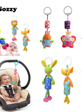 婴儿安抚玩具0-1岁宝宝推车挂件 风铃床挂床铃 摇铃 毛绒艺布玩具