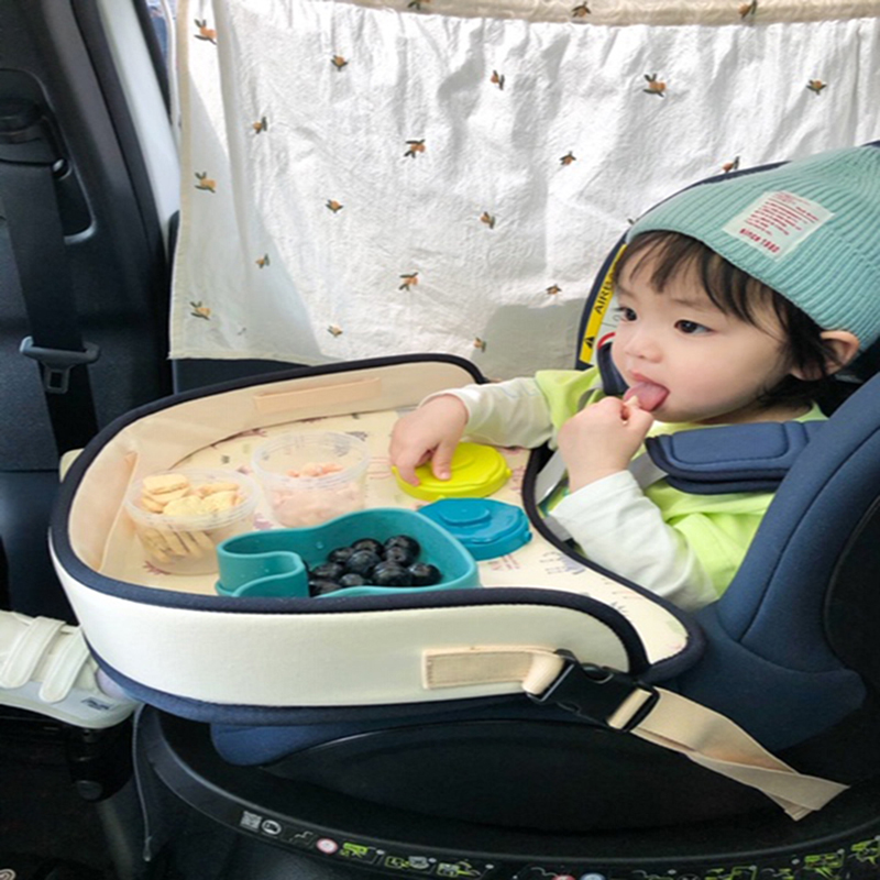 韩国GenieTray 儿童汽车载安全座椅托盘婴儿推车多功能餐盘收纳桌