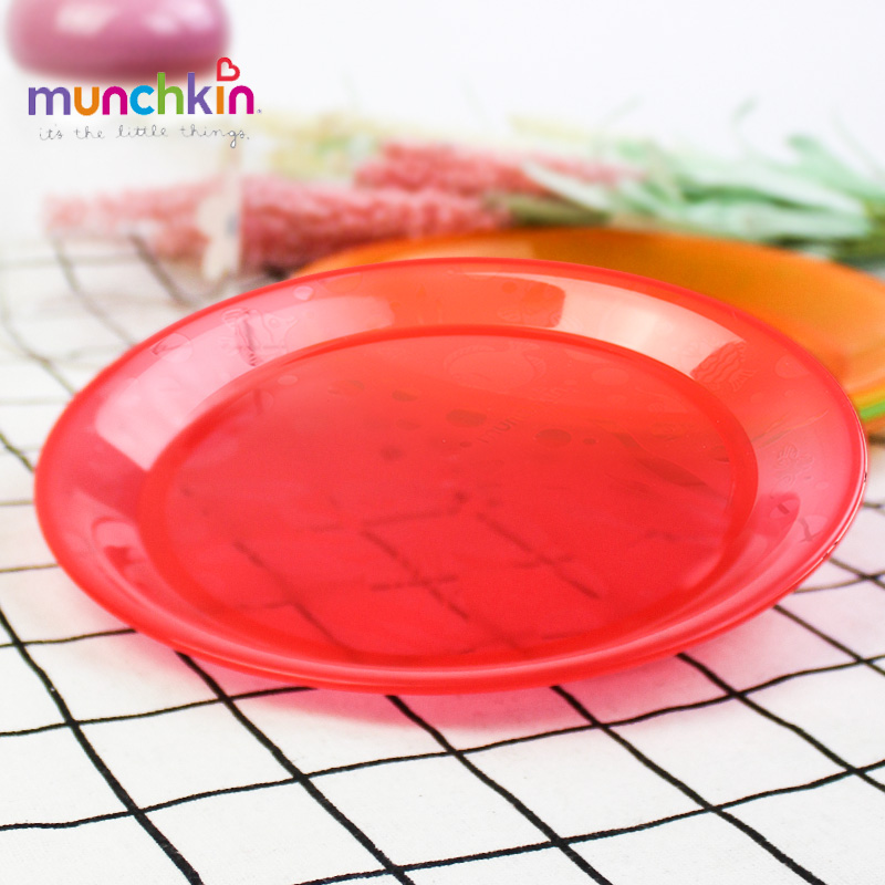 【清仓】Munchkin宝宝餐盘彩色盘子可微波水果盘碟子餐盘儿童餐具