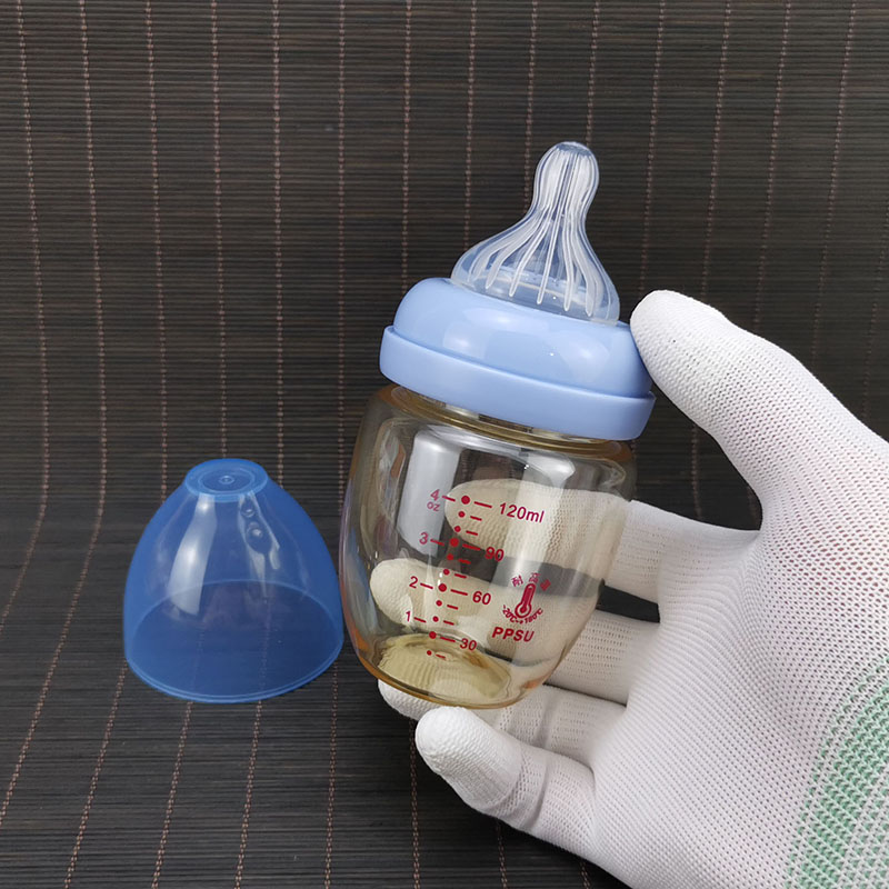 婴儿120ml宽口径PPSU小奶瓶防摔防胀气宝宝喂奶十字孔奶嘴耐高温