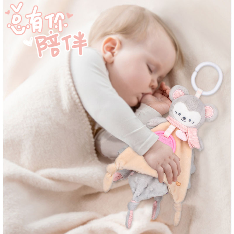 Tololo豆豆安抚巾婴儿可入口睡眠新生宝宝安抚玩偶 0-1岁毛绒玩具