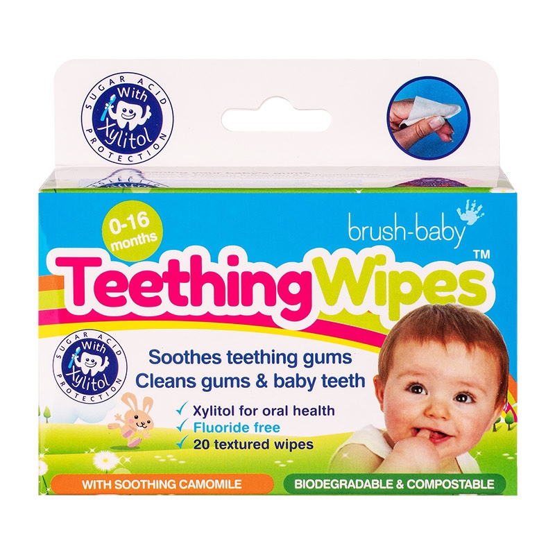 英国进口brush-baby/百刷宝贝 口腔擦拭巾28片乳牙擦拭巾0-16个月