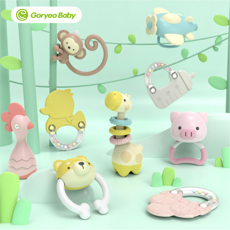 婴儿摇铃礼盒套装初生满月3-6个月男女宝宝礼物可啃咬牙胶玩具