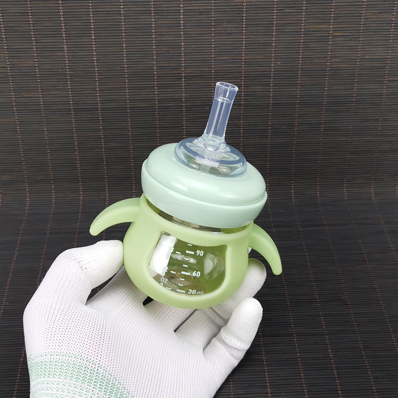 可爱喝水奶瓶防摔PPSU宽口径120ml婴儿喂水护理瓶宝宝鸭嘴吸管杯