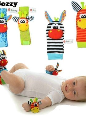 新生婴儿玩具手腕摇铃宝宝手摇铃手表带袜子带摇铃响纸毛绒玩具01