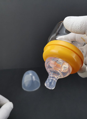 0-1个月新生儿专用防呛超软奶嘴超小号宽口径玻璃奶瓶60ml防胀气