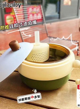 taoqibaby注水保温碗婴幼儿专用喝汤辅食碗吸盘碗儿童餐具注水碗