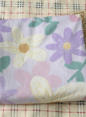 花朵100％纯棉全棉斜纹单件床单单人学生被单花卉床笠床上用品