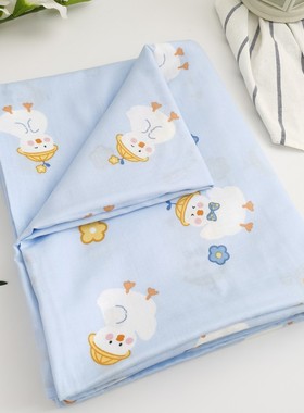 定制ins婴儿纯棉a类新生儿透气双层纱床单单件纱布床上用品三件套