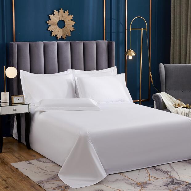 宾馆酒店床上用品白色纯棉床单美容院足疗全棉贡缎床笠