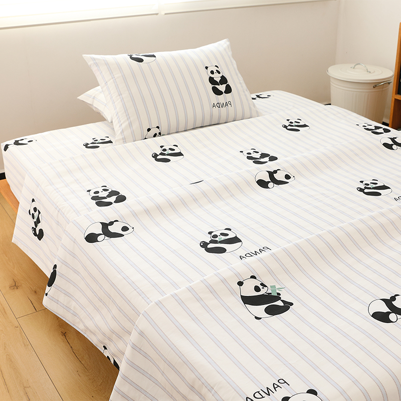 熊猫宝宝加厚纯棉床单单件春秋床上用品全棉布女被单可配三四件套
