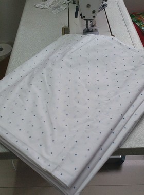 酒店宾馆民宿医院按摩美容床单床罩床上用品涤纯棉小四点四小条白