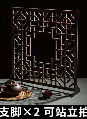 复古中国风中式窗户窗格美食糕点茶叶摄影拍照道具拍摄背景板摆件