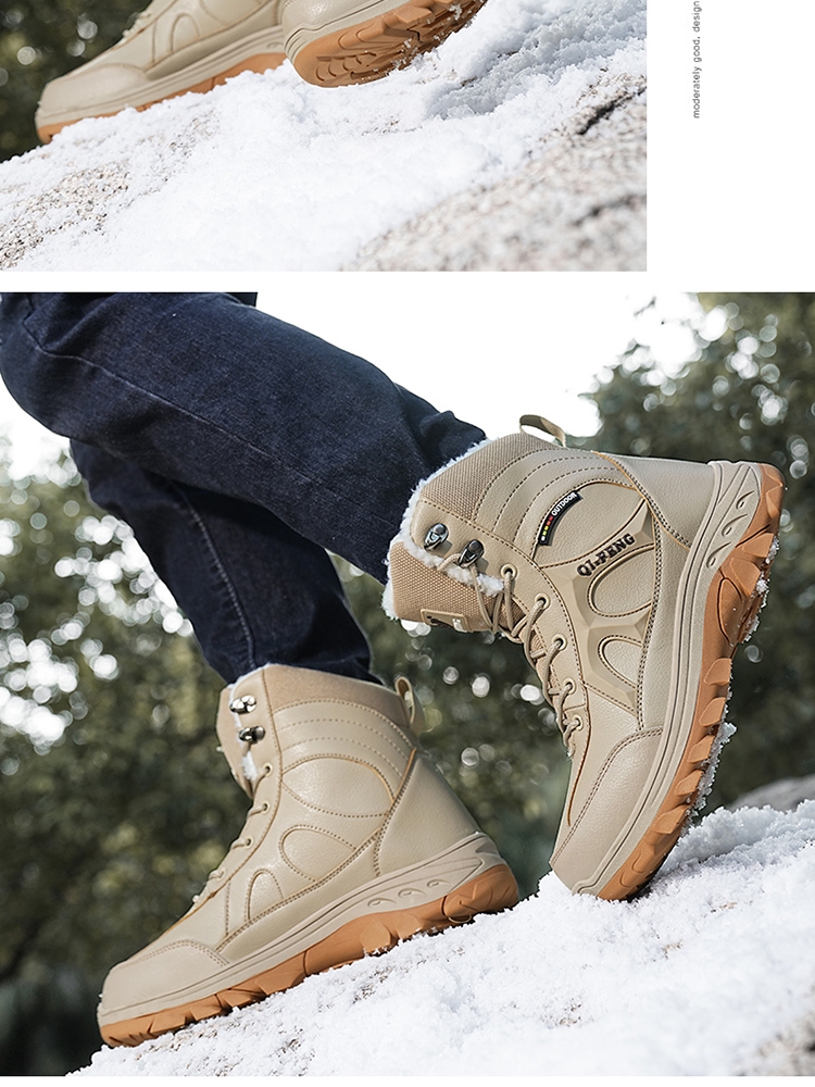 冬季雪地靴男士加绒高帮休闲运动冬天防滑马丁靴大码男鞋保暖棉鞋