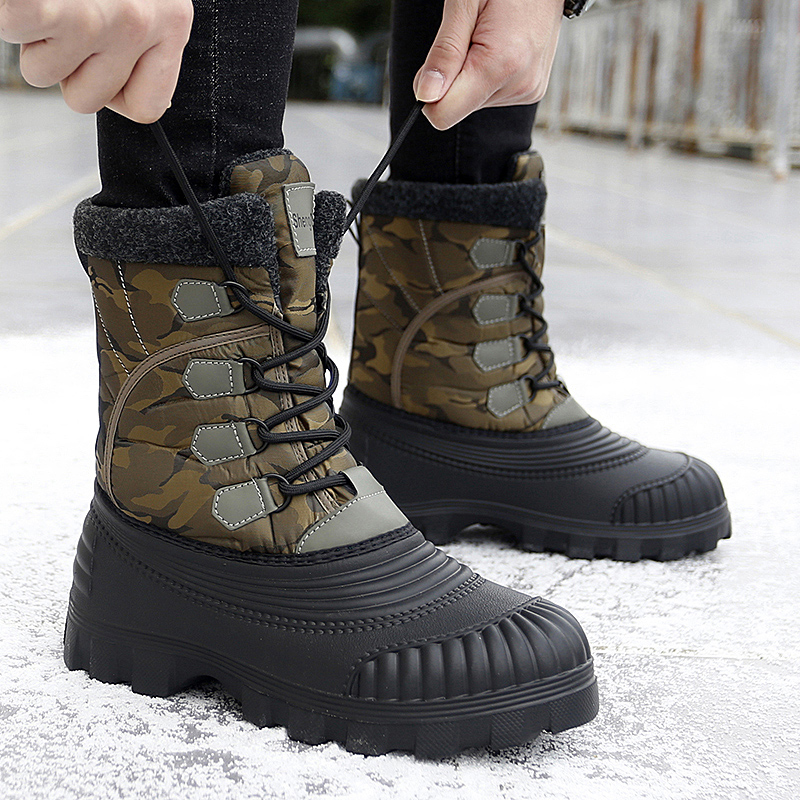 俄罗斯雪地靴男款冬季加绒加厚保暖东北零下40度高帮户外登山棉鞋