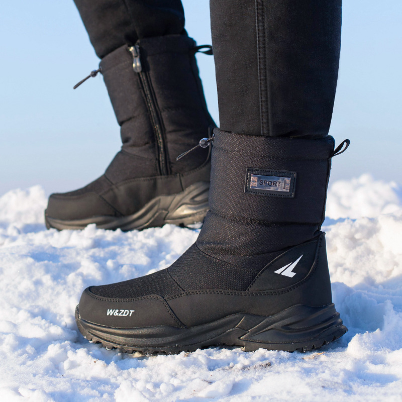 冬季防滑男士户外运动高帮雪地靴东北加厚保暖休闲大棉鞋加绒防水
