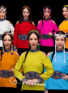 蒙古元素民族风女士生活装蒙古风女装哈风日常装蒙古袍短上衣新品
