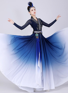 新款蒙古舞蹈服装演出服民族风半身裙大摆裙女民族表演服服饰套装