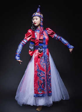 舞之林藏族舞蹈演出服蒙古女族盛装成人女裹裙草原婚服少数民族服