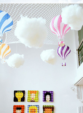 商场4S店铺珠宝店幼儿园创意空中吊饰白色立体卡通云朵房间布置品