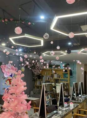 珠宝店铺橱窗装饰春天商场布置幼儿园天花板挂件创意吊饰透明吊球