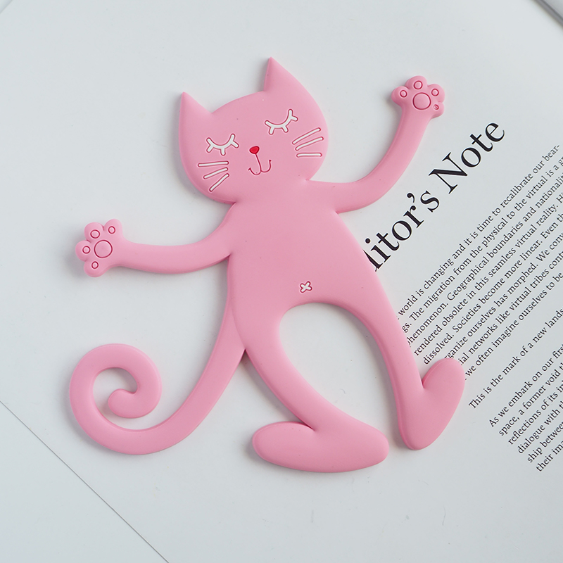 卡通动物冰箱贴纸挂钩3d立体个性创意磁力磁铁软胶小猫咪冰箱装饰