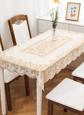 PVC烫金桌布长方形茶几垫防水防油免洗防烫隔热台布欧式餐桌垫
