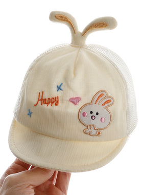 婴儿帽子夏季幼儿鸭舌帽初生宝宝遮阳帽新生儿胎帽棒球帽0一3防晒