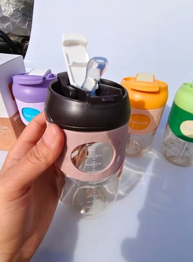 奶瓶ppsu婴儿童宝宝宽口径防喷胀气吸管1-3岁喝水杯两用耐摔