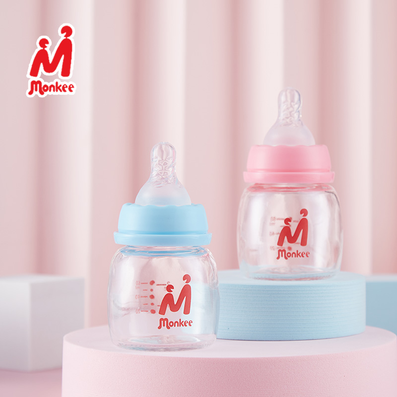 新生婴儿儿奶瓶玻璃小号初生喝水玻璃奶瓶小迷婴儿宝宝正品防胀呛
