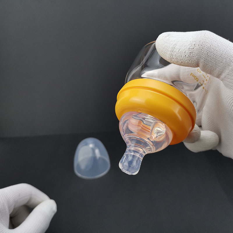 0-1个月新生儿专用防呛超软奶嘴超小号宽口径玻璃奶瓶60ml防胀气