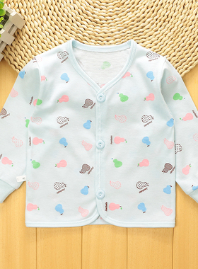 新生婴儿衣服男女宝宝夏季纯棉薄款开衫上衣长袖打底衫3-6-12个月