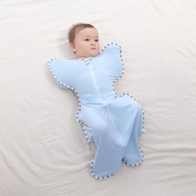 投降式防惊跳睡袋婴儿举手投袋跨境ins新生儿防踢被宝宝纯棉襁褓