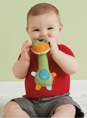 美国出口原装 手抓棒 鳄鱼 小鹿 猴子 0-1岁婴儿益智安抚玩具促销