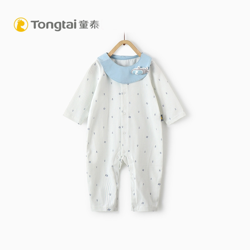 童泰连体衣春夏新款婴儿对开哈衣3-18个月宝宝洋气正品连体衣衣服