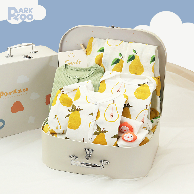 夏季缤纷水果可爱婴儿用品新生儿初生礼盒满月宝宝礼物母婴套装衣