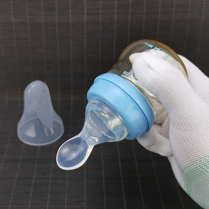 新生儿宽口径PPSU奶瓶120ml带勺子防胀气防爆0-3个月婴儿宝宝喂水