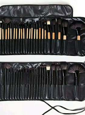 包邮批24支化妆刷套装 原木色黑色刷子 整套新手彩妆化妆工具包