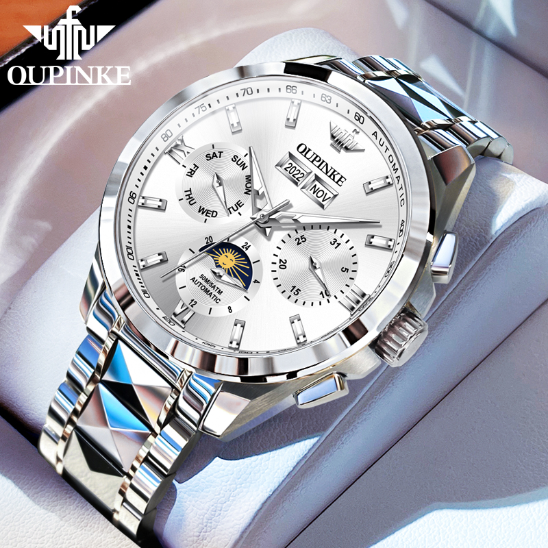 男士手表正品机械表全自动瑞士欧品客名表品牌多功能手表男款十大