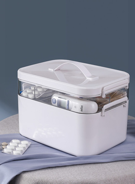 医药箱药品塑料多层大容量家用学生小型医疗箱收纳盒儿童家庭装