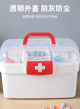 医药箱宿舍学生小型便携手提医疗箱家用全套药品收纳盒小号急救箱