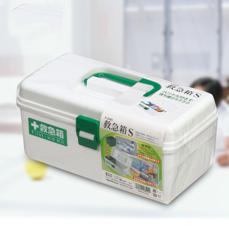 日本原装进口家庭医药箱药箱多功能塑料急救箱便携式小型工具箱子