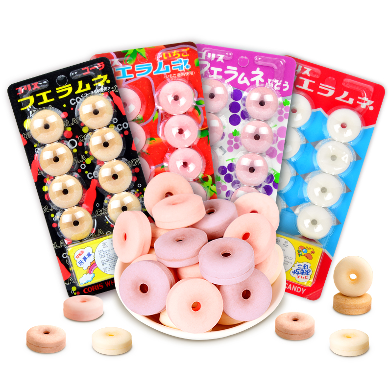 日本原装进口零食品糖果可利斯口哨糖片儿童零食水果味哨子糖食玩