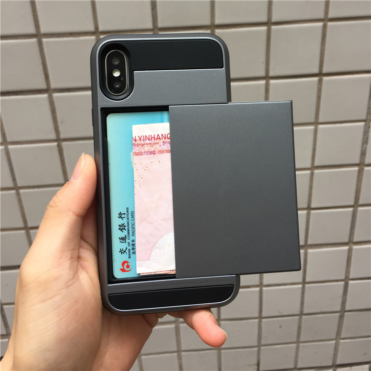 适用于iPhonexs max可放卡壳防摔xs钱包式硅胶套苹果xr插卡手机壳