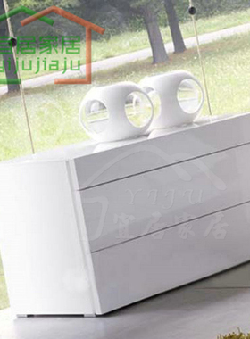 【YIJU家具】现代风格 特价床头柜包邮 简约时尚 白色烤漆床头柜