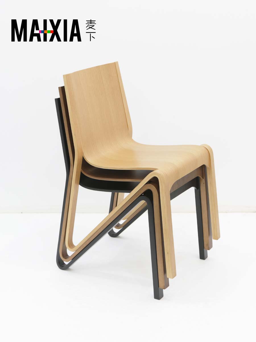 简约现代设计师实木椅可叠放餐椅侘寂风奶茶店咖啡厅设计师餐椅