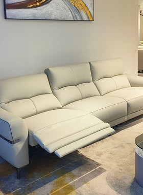 零靠墙伸缩单人双人三人电动真皮客厅现代简约轻奢小户型功能沙发